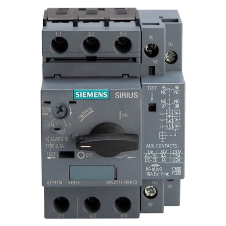 Siemens Circuit breaker size S00 for motor protection CLASS 10 with overload relay 3RV2111-0AA10