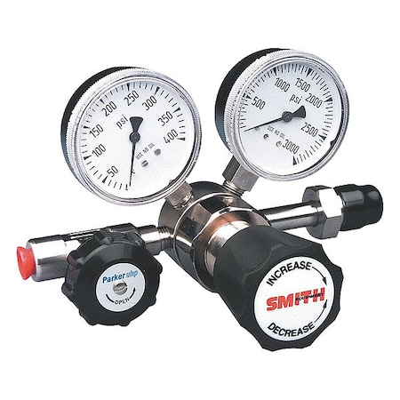 Smith Equipment High Purity Gas Regulator, Hydrogen Chloride, Hydrogen Sulfide, Single Stage, 0.825"-14 Inlet 310-85220000