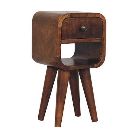 Homeroots 16" Brown Solid Wood Square One Drawer Nightstand 651570