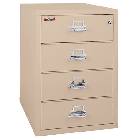 Fireking 4 Drawer, 1 Hr Fire, Vertical, 25" wide for Card Check & Notes Champagne 4-2536-CCH