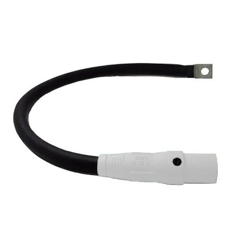 Power Assemblies Type W Pigtail 400A 4/0 AWG Series 16 Male Camlock to Lug 3 ft, White 40TW16003MLW