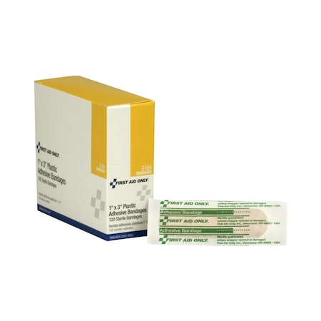 First Aid Only LATEX FREE ADHESIVE BANDAGE, PLASTIC, BEIGE G106