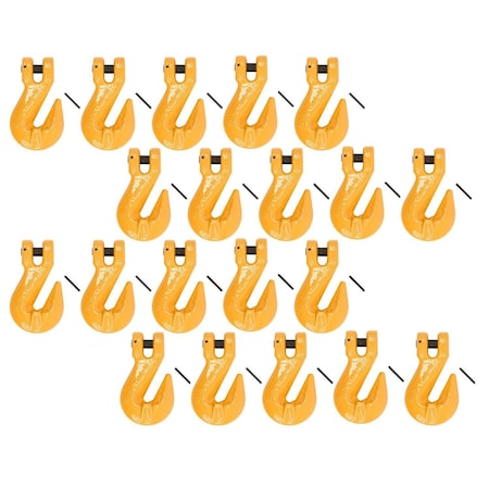 Mytee Products 3/8in Grade 80 Clevis Cradle Grab Hooks w/ Pins, 7100 lbs WLL, 20PK GH38-G80x20