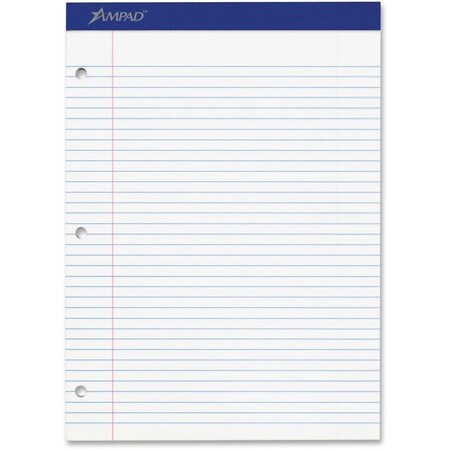 Ampad/ Of Amercn Pd&Ppr Ampad, DOUBLE SHEET PADS, MEDIUM/COLLEGE RULE, 8.5 X 11.75, WHITE, 100 SHEETS 20323
