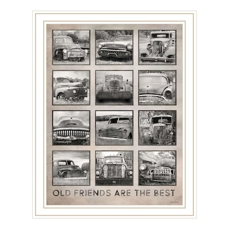 Homeroots Old Friends Cars Are The Best White Framed Print Wall Art 530007