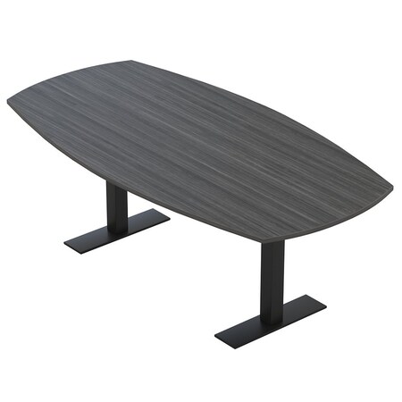 Skutchi Designs Arc Boat Conference Table With Power, 48 in W, 72 in L HAR-ABOT-48X72-T.BK-WA7949-NA