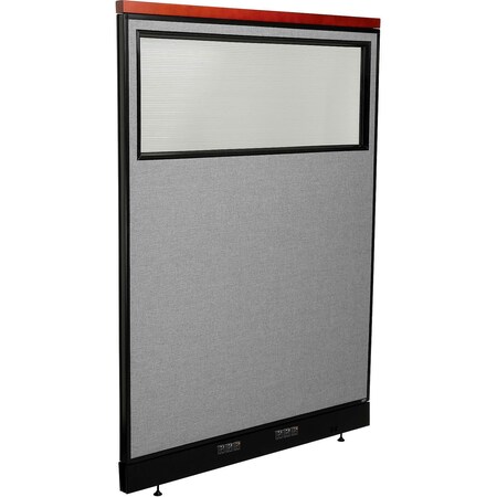 Global Industrial Interion Deluxe Electric Office Partition Panel with Partial Window, 48-1/4"W x 65-1/2"H, Gray 694716WEGY
