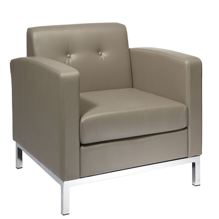 Osp Home Furnishings Wall Street  Faux Leather Armchair, Smoke WST51A-U22