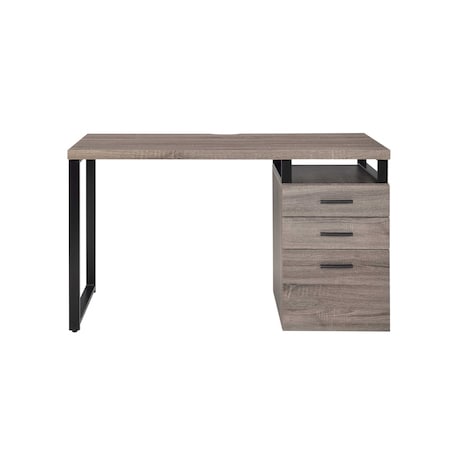 Homeroots 47" Taupe and Gray Writing Desk With Three Drawers 286418