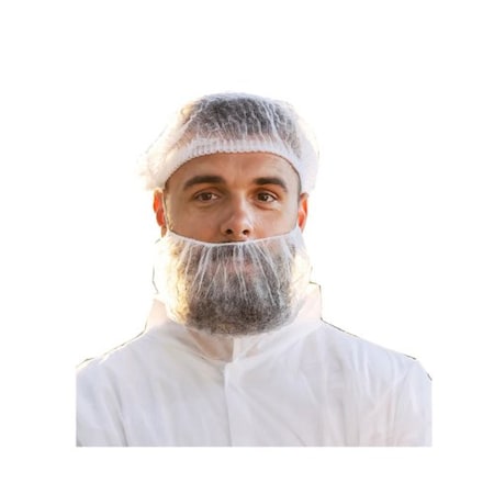 Prime Safety Beard Net Cover, 18" White Polypropylene, 100 Pieces/Case, 100PK WBC18