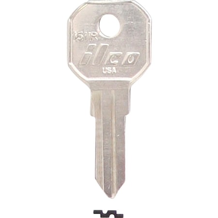 Ilco Nickel Plated Gas Cap Key 1611R, 10PK IAA00019222