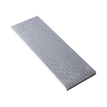 Powertec 8in Diamond Sharpening Stone, 600/1000 Dual Grit Diamond Knife Sharpener, w/ Non-Slip Base 72247