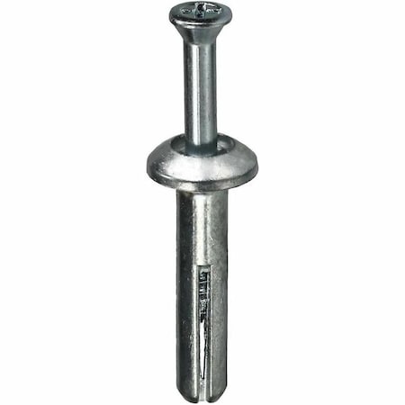 Dottie Nail Drive Anchor, 1/4" Dia., 1-1/2" L, Alloy Steel Zinc Plated, 100 PK ZAS150