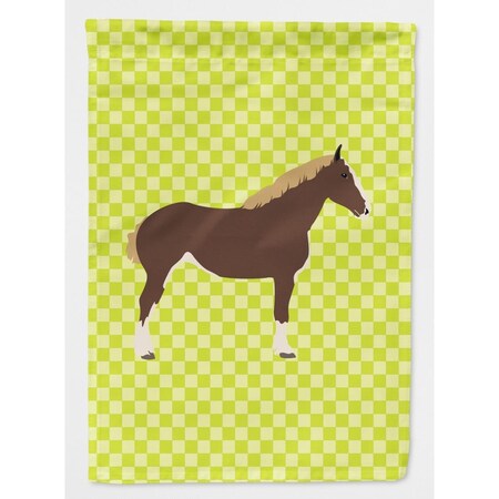Carolines Treasures Percheron Horse Green Flag Garden Size BB7732GF