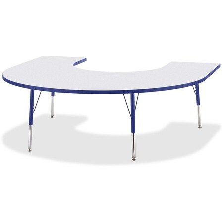 Jonti-Craft Berries Horseshoe Activity Table, 66 in. x 60 in., A-height, Freckled Gray/Blue/Gray 6445JCA003