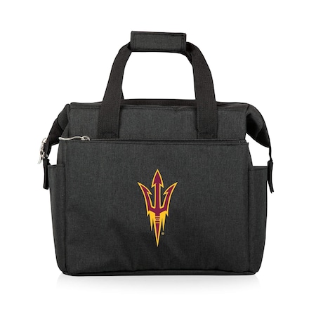 Picnic Time Family Of Brands NCAA Arizona State Sun Devils On The Go Lunch Bag Cooler - Soft Cooler Lunch Box, Black 510-00-179-024-0