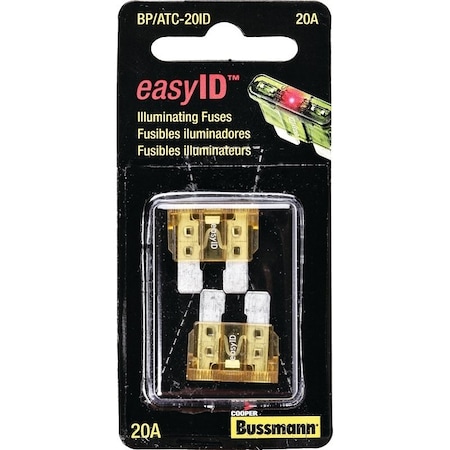 Eaton Bussmann Automotive Fuse, Blade Fuse, 32 VDC, 20 A, 1 kA Interrupt BP/ATC-20ID