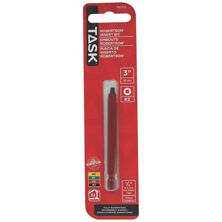 Task Tools Driverbit 2-Rob 3in Red 2pc T67712