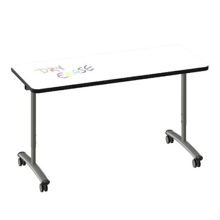 Correll Rectangle Premium Sit To Stand Dry Erase Flip Top Table, 60 in W, 28 in to 38 in H FTS2460DE-80-14-09