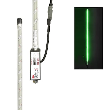 Safetywhips 4' Super Duty Fully Lit Green LED Whip SDL04G