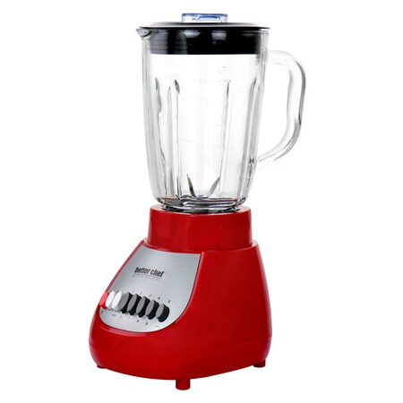 Better Chef 10 Speed 350 Watt Glass Jar Blender in Red IM-619GR