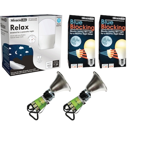 Miracle Led Night Time Lighting for Hotels, 9-Watt, LED Blue Blocking Amber Glow Light, 2PK 803863