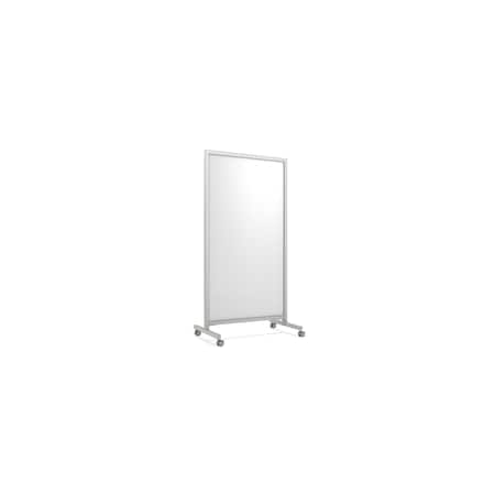 Ghent EZ Mobile Porcelain Whiteboard, Aluminum Frame, Magnetic, 75''H x 38''W EZ6MA7538