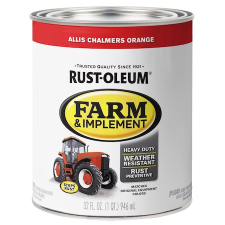Rust-Oleum Indoor/Outdoor Gloss Allis Chalmers Orange Oil-Based Oil Modified Alkyd Farm & Implement 280156