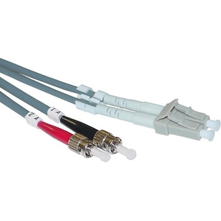 Cable Wholesale LC/UPC to ST/UPC OM2 Duplex 2.0mm Fiber Optic Patch Cord, OFNR, Multimode 50/125, Orange LCST-11003