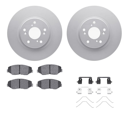 Dynamic Friction Co DFC GEOSPEC Coated Rotors with 5000 Brake Pads - Ceramic and Hardware 4512-59180