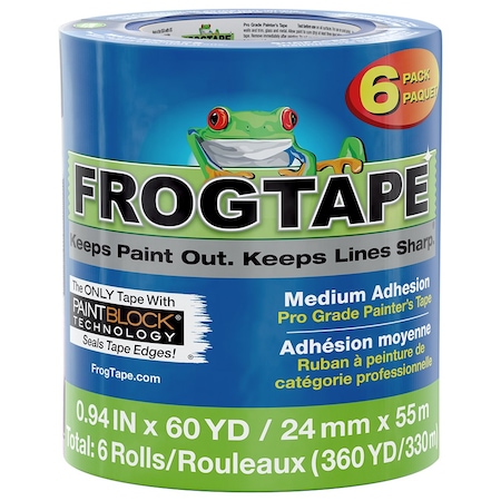 Shurtape .94in x 60 Yards 242852 Blue FrogTape CP 130 Pro Grade Painter's Tape, 6-Pack 242854