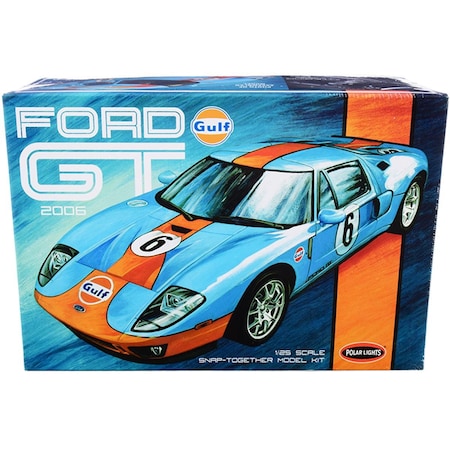 Polar Lights Skill 2 Snap 2006 Ford GT Gulf Oil 1 by 25 Scale Model Kit POL955