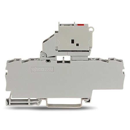 Wago Terminal Block, 3.44" L, 250V, Gray 2002-1811/1000-541