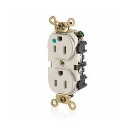 Leviton Hospital Grade Wide Body Duplex MRI Receptacle, 15 Amp, 125 Volt MRI82-T