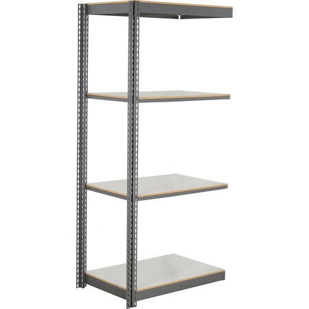 Global Industrial 4 Shelf, Commercial Duty Boltless Shelving Add On, 48"Wx12"Dx60"H, Laminate Deck B3165842