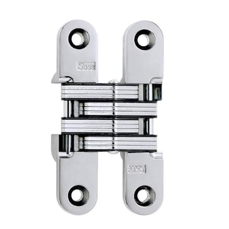 Soss 3/4in x 3-3/4in Medium Duty Invisible Hinge for 1-1/8in Doors Bright Chrome Finish 212US26