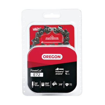 Oregon PowerCut Professional Chainsaw Chain 20", 3/8" Pitch, .050 Gauge, 72DL E72