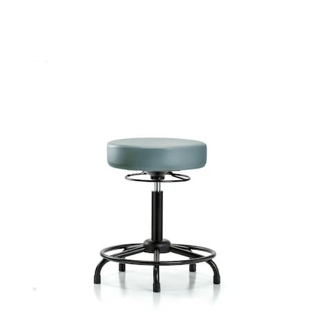 Blue Ridge Ergonomics Vinyl Stool, Med Bench, Round Tube Base, Glides, Storm BR-VMBSO-RT-RG-8822