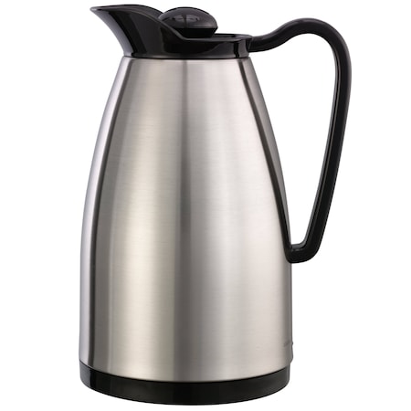 Service Ideas Classic Carafe, Glass Vacuum Insulation, 0.6 Liter, Stainless Steel CGC060SS