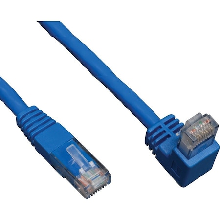Tripp Lite Cat6 Cable, Right Angle, RJ45, Blue, 10ft N204-010-BL-DN