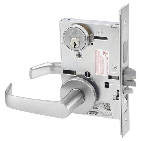 Corbin Russwin Apartment or Dormitory Mortise Lock, NS Lever, A Rose, Satin Chrome ML2067 NSA 626