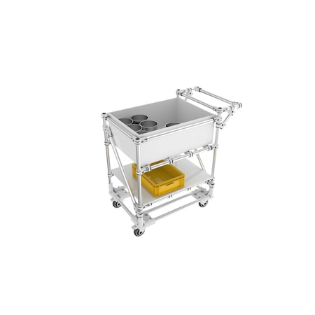 Trilogiq 2-Level Bin Cart With Storage Level And Push Handle . 109-6