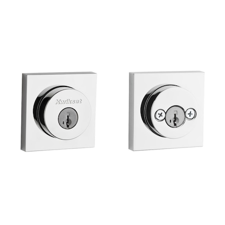 Kwikset Halifax Square Rose Double Cylinder Deadbolt SmartKey with 6AL Latch and STRKP Strike Pack 159SQT-26S.STRKP