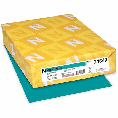 Neenah Paper ASTROBRITE, COLOR PAPER, 24 LB, 8.5 X 11, TERRESTRIAL TEAL, 500/REAM 21849