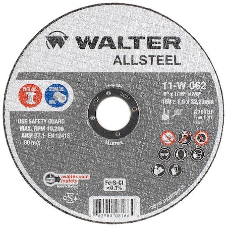 Walter Flap Discs, 5" dia., PK10 06A508