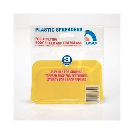 Us Chemical & Plastics Heavy Duty Flexible Spreader, 4 in, Plastic, Yellow, 50PK 36044