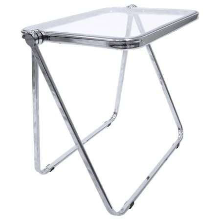 Leisuremod Square 19.49 in W, 25 in L, Plastic/Iron, Clear LFT20CL