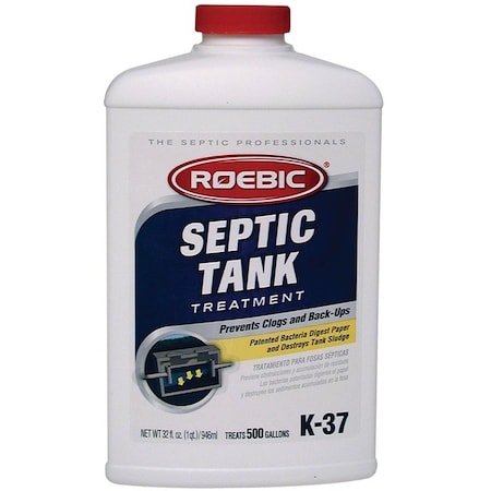 Roebic Septic System Treatment, Liquid, Straw, Earthy, Slightly Hazy, 0.5 gal K-37H