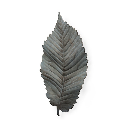 Homeroots Brattea 16" X 9" Green Leaf Metal Hanging Dimensional Sculpture 608647