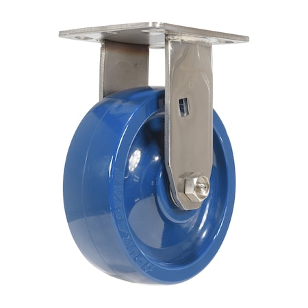 Vestil Solid Polyurethane Rigid Caster 6 In. Diameter x 2 In. Width 1200 Lb. Capacity Dark Blue CST-F-SS-6X2SP-R